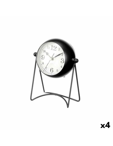 Horloge de table Noir Métal 15,5 x 20 x 11 cm (4 Unités)
