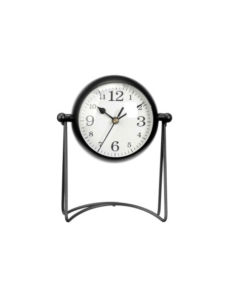 Horloge de table Noir Métal 15,5 x 20 x 11 cm (4 Unités)
