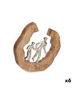 Figurine Décorative Famille Argenté Métal 24,5 x 24,5 x 5 cm (6 Unités)
