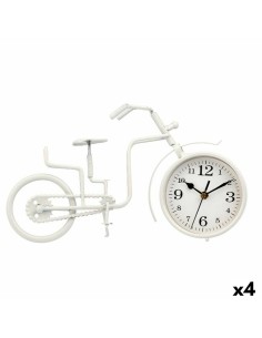 Horloge de table Bicyclette Blanc Métal 33 x 21 x 4 cm (4 Unités)