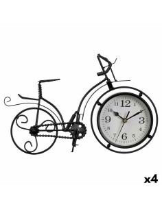 Horloge de table Bicyclette Noir Métal 33 x 22,5 x 4,2 cm (4 Unités)