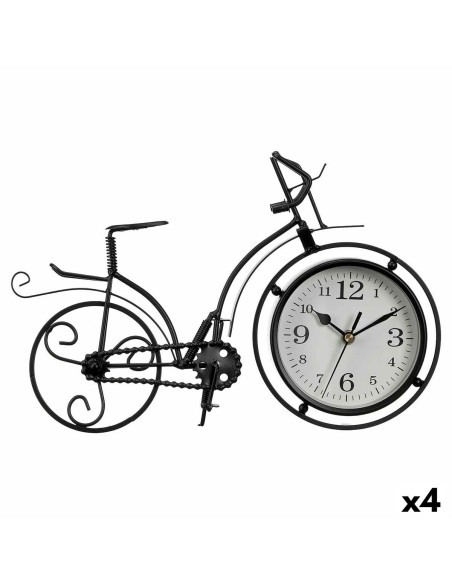 Horloge de table Bicyclette Noir Métal 33 x 22,5 x 4,2 cm (4 Unités)