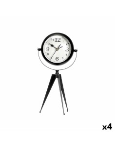 Horloge de table Tripode Noir Métal 14 x 30 x 11 cm (4 Unités)