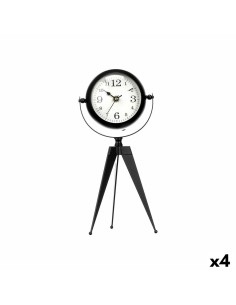 Horloge de table Tripode Noir Métal 12 x 30 x 12 cm (4 Unités)