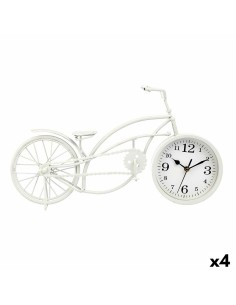 Horloge de table Bicyclette Blanc Métal 42 x 24 x 10 cm (4 Unités)