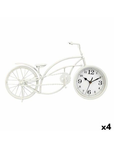 Horloge de table Bicyclette Blanc Métal 42 x 24 x 10 cm (4 Unités)