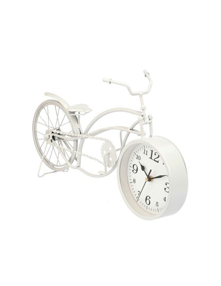 Horloge de table Bicyclette Blanc Métal 42 x 24 x 10 cm (4 Unités)
