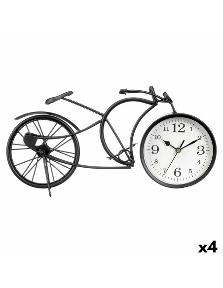 Horloge de table Bicyclette Noir Métal 40 x 19,5 x 7 cm (4 Unités)
