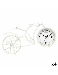 Horloge de table Bicyclette Blanc Métal 40 x 19,5 x 7 cm (4 Unités)