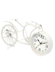 Horloge de table Bicyclette Blanc Métal 40 x 19,5 x 7 cm (4 Unités) 2