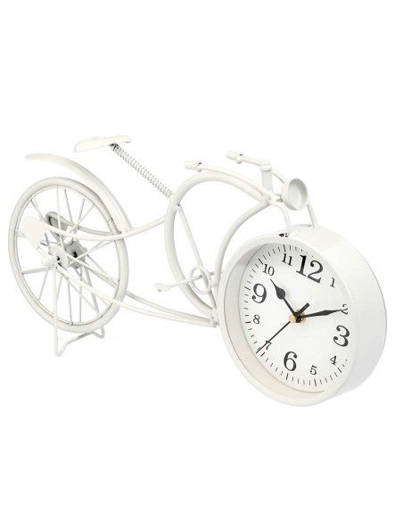Horloge de table Bicyclette Blanc Métal 40 x 19,5 x 7 cm (4 Unités)