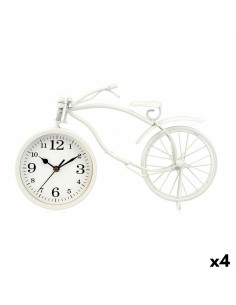 Horloge de table Bicyclette Blanc Métal 36 x 22 x 7 cm (4 Unités)