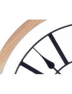 Horloge Murale Noir Métal Bois MDF 60 x 60 x 4,5 cm (4 Unités) 2
