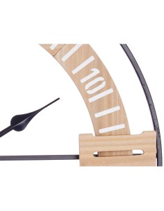 Horloge Murale Noir Métal Bois MDF 60 x 60 x 5 cm (4 Unités) 2