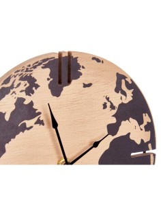 Horloge de table Mappemonde Noir Métal Bois MDF 22,5 x 30,5 x 12 cm (6 Unités) 2