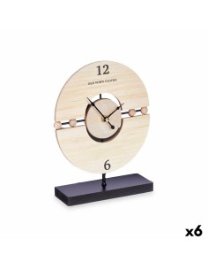 Horloge de table Balles Noir Métal Bois MDF 20,5 x 26,5 x 7 cm (6 Unités)