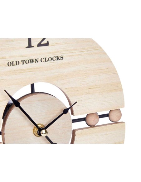 Horloge de table Balles Noir Métal Bois MDF 20,5 x 26,5 x 7 cm (6 Unités)
