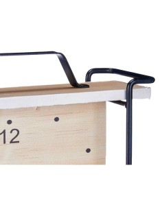 Horloge de table Noir Métal Bois MDF 23 x 21 x 7 cm (6 Unités) 2