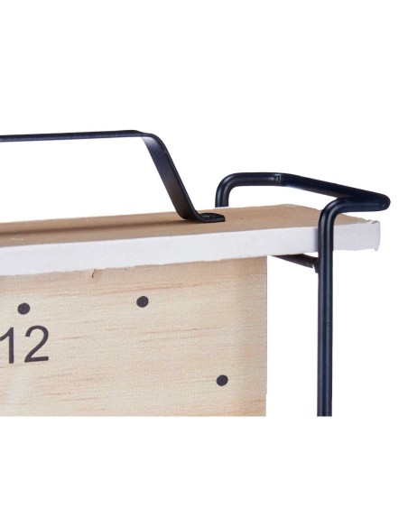 Horloge de table Noir Métal Bois MDF 23 x 21 x 7 cm (6 Unités)