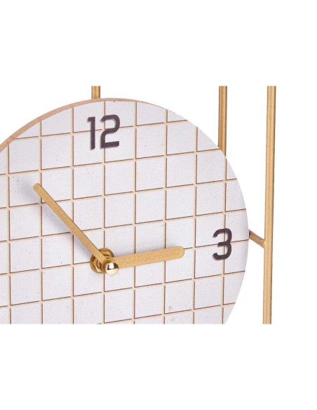 Horloge de table Vérifié Noir Métal Bois MDF 18,5 x 25,5 x 6 cm (6 Unités)