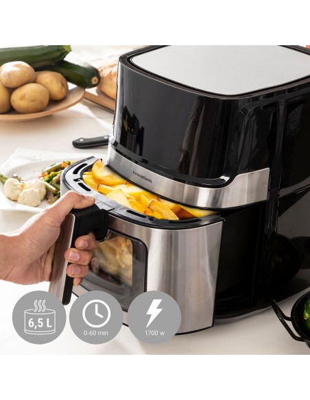 Friteuse à Air InnovaGoods Fryinn View 6500 Noir 1700 W 6,5 L Acier inoxydable