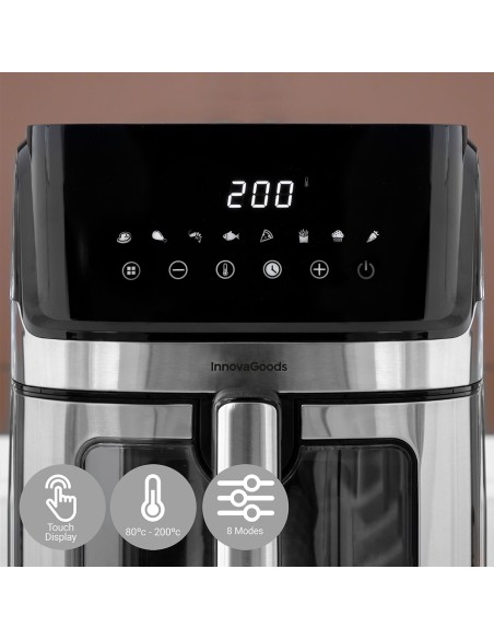 Friteuse à Air InnovaGoods Fryinn View 6500 Noir 1700 W 6,5 L Acier inoxydable