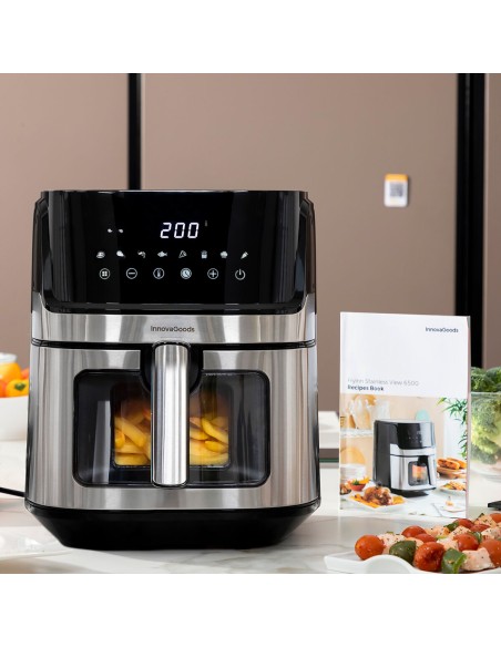 Friteuse à Air InnovaGoods Fryinn View 6500 Noir 1700 W 6,5 L Acier inoxydable