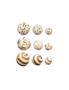 Jeu de boules décoratives Blanc Marron (12 Unités) 2
