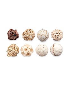 Jeu de boules décoratives Blanc Marron (12 Unités) 2