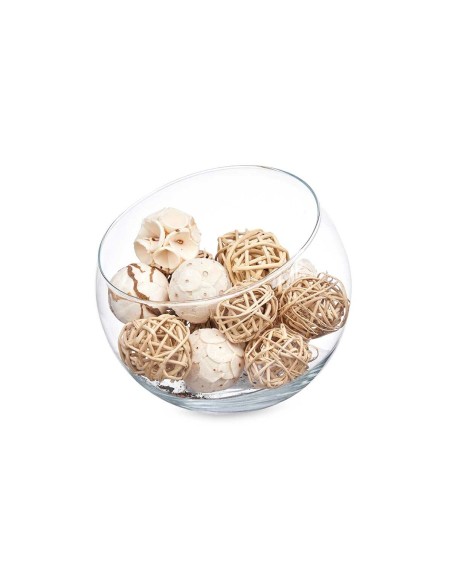 Jeu de boules décoratives Blanc Marron (12 Unités)