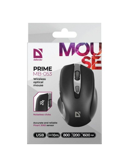 Souris Optique Sans Fil Defender DEFENDER PRIME MB-053 RF SILENT Noir