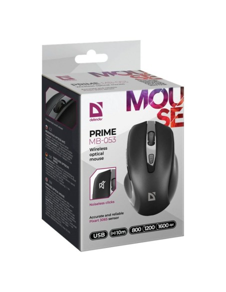 Souris Optique Sans Fil Defender DEFENDER PRIME MB-053 RF SILENT Noir