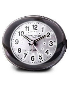 Réveil Analogique Timemark Noir Lumière LED Silencieux Snooze Mode nuit 9 x 9 x 5,5 cm (9 x 9 x 5,5 cm)