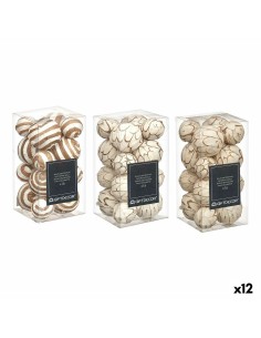 Jeu de boules décoratives Marron Blanc (12 Unités)