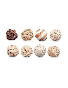 Jeu de boules décoratives Blanc Marron (12 Unités) 2