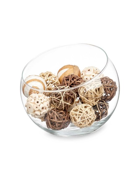 Jeu de boules décoratives Blanc Marron (12 Unités)