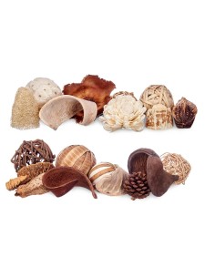 Pot-pourri décoratif Blanc Marron 19 x 40 x 14 cm (8 Unités) 2