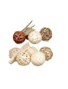 Jeu de boules décoratives Blanc Marron (12 Unités) 2