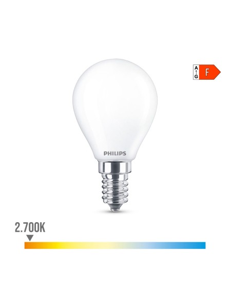 Lampe LED Philips F 40 W 4,3 W E14 470 lm 4,5 x 8,2 cm (2700 K)