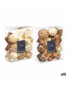 Pot-pourri décoratif Blanc Marron 16 x 21 x 7 cm (12 Unités)