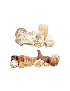 Pot-pourri décoratif Blanc Marron 16 x 21 x 7 cm (12 Unités) 2