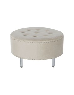 Banquette DKD Home Decor Beige Argenté Polyester Bois MDF 80 x 80 x 43 cm