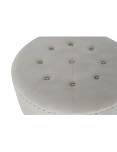 Banquette DKD Home Decor Beige Argenté Polyester Bois MDF 80 x 80 x 43 cm 2