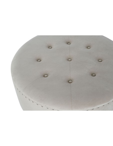 Banquette DKD Home Decor Beige Argenté Polyester Bois MDF 80 x 80 x 43 cm