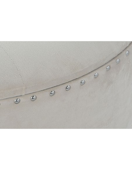 Banquette DKD Home Decor Beige Argenté Polyester Bois MDF 80 x 80 x 43 cm