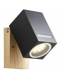 Applique Murale Brilliant Galeni Noir Naturel Métal Verre 20 W GU10