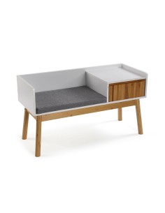 Banquette Versa Bambou Textile Bois MDF 40 x 55 x 100 cm