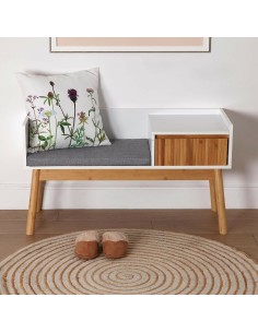 Banquette Versa Bambou Textile Bois MDF 40 x 55 x 100 cm 2