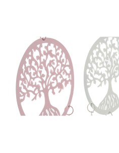 Décoration Suspendue DKD Home Decor Arbre Blanc Beige Gris Rose 15 x 3 x 44 cm (4 Unités) 2