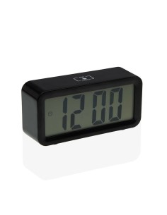 Pendule Réveil Versa Noir Métal 3,9 x 6,5 x 13,4 cm